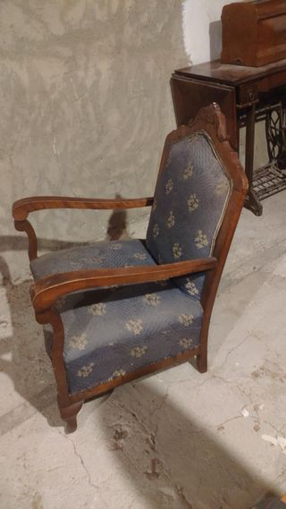 Sillones vintage tela y madera