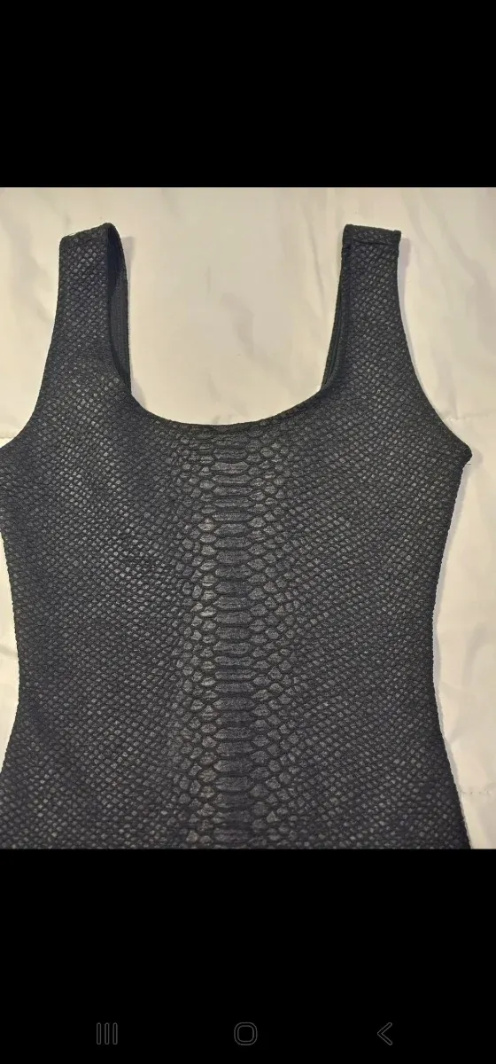 Vestido Bershka Negro Efecto Piel Serpiente XS