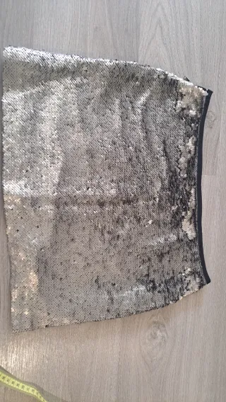 Falda mini lentejuelas plateada