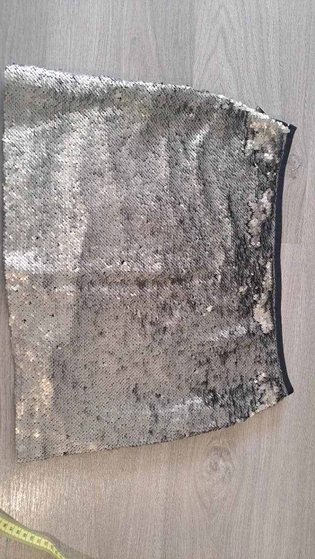 Falda mini lentejuelas plateada