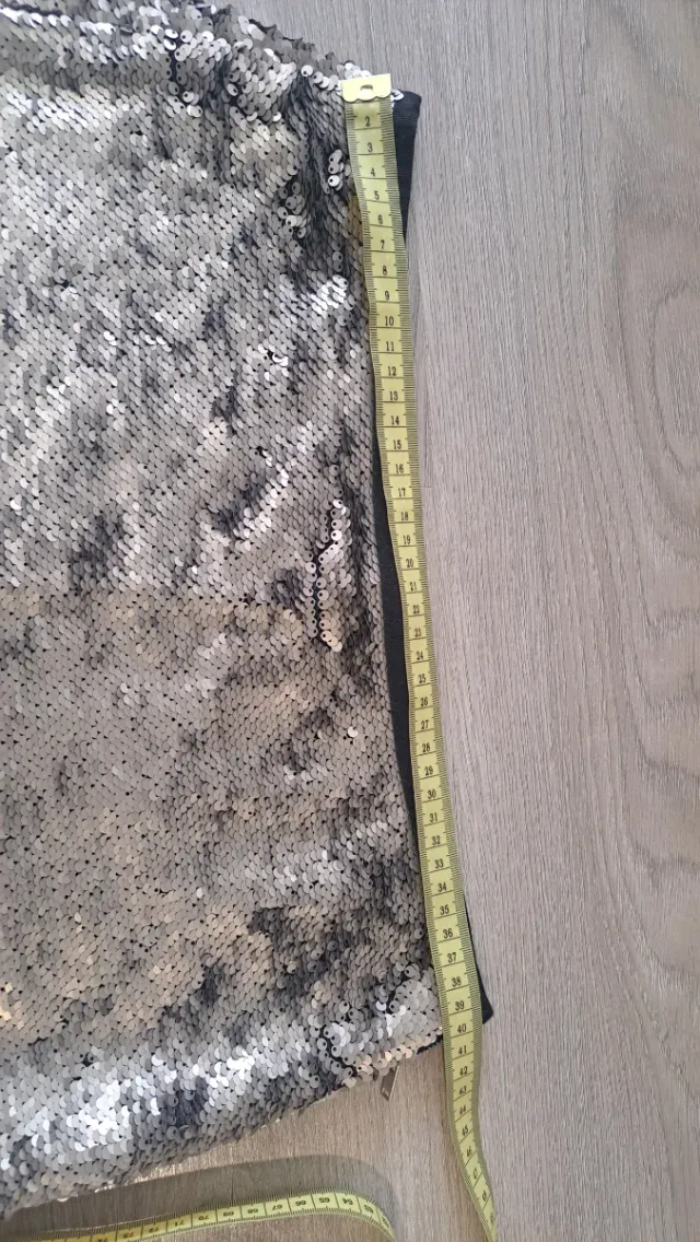 Falda mini lentejuelas plateada