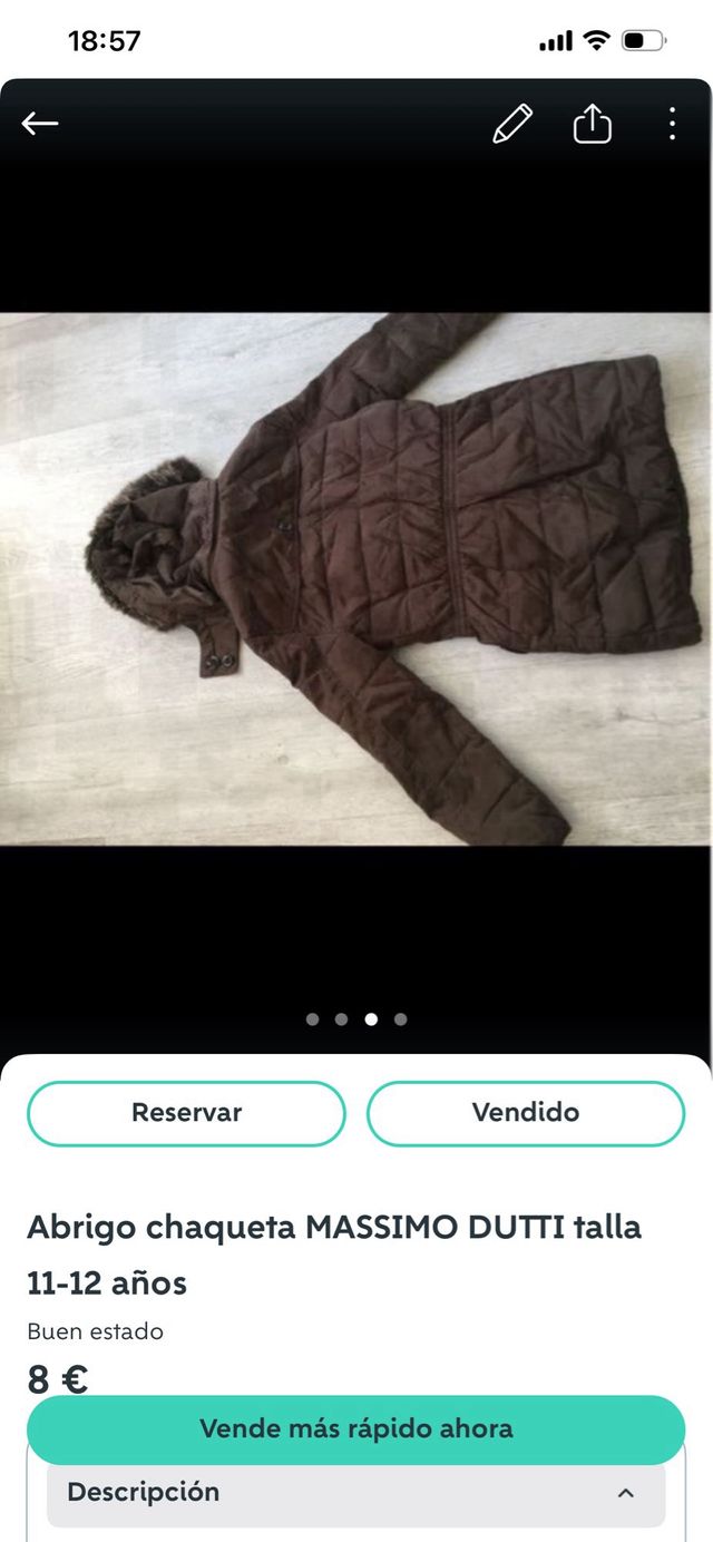 Abrigo Massimo Dutti 11-12 años