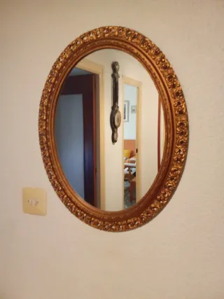 Espejo Ovalado Vintage Dorado