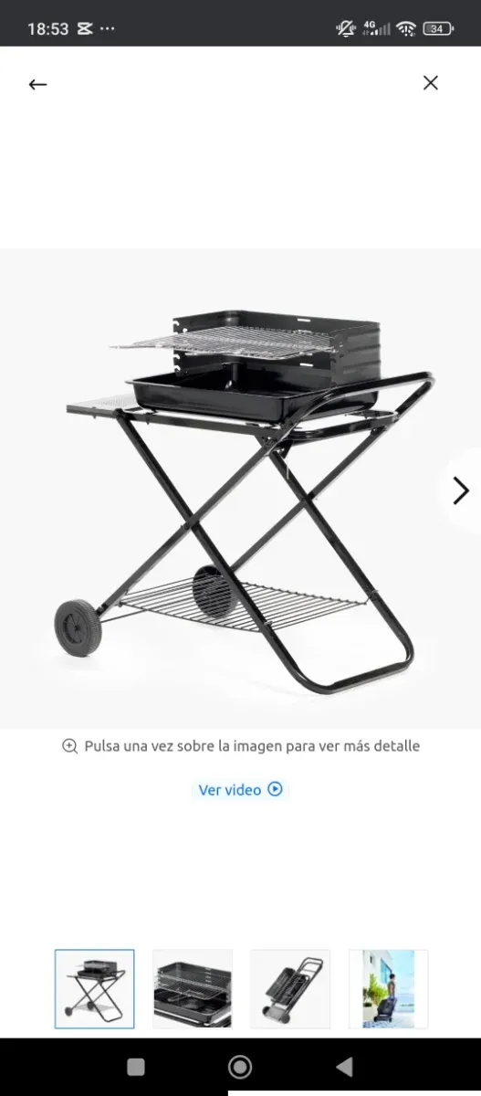 Barbacoa Plegable Clic Clac Negra