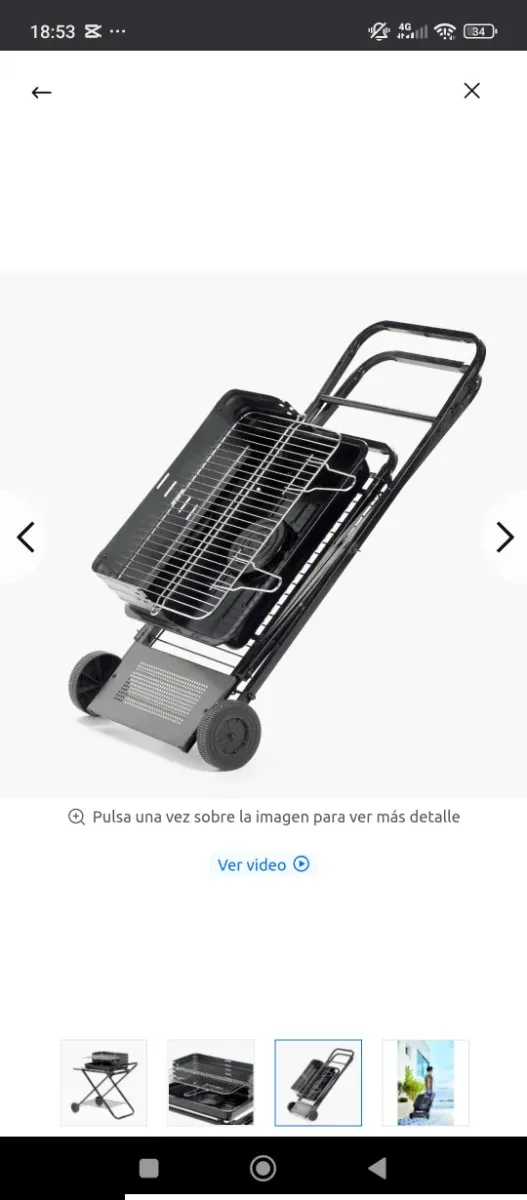 Barbacoa Plegable Clic Clac Negra