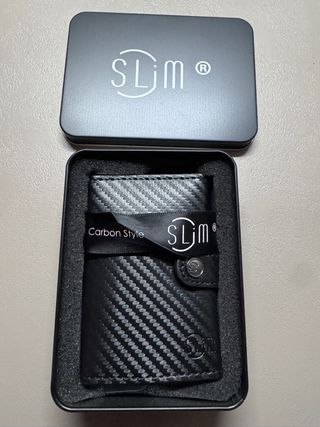 Portafoglio SLIM Carbon Style Uomo Nero