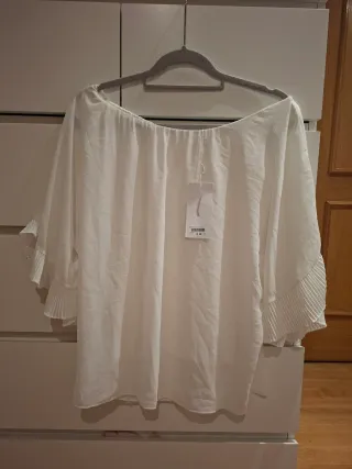Camisa blanca vestir manga acampanada