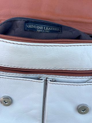 Bolso de Piel Italiano Marrón y beige