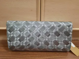 NUEVO Bolso de mano plateado tejido