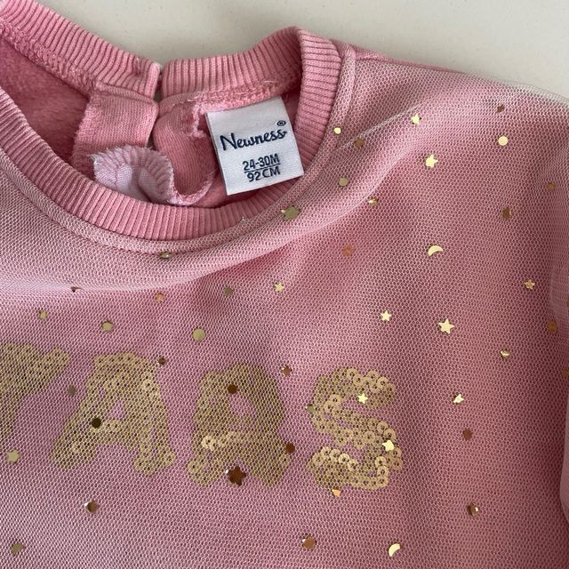 Jersey niña rosa lentejuelas estrellas