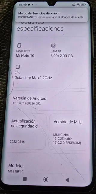 Xiaomi Mi Note 10 Azul/Morado