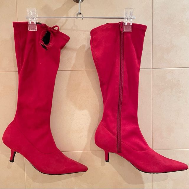 Botas rojas imitación ante T 36