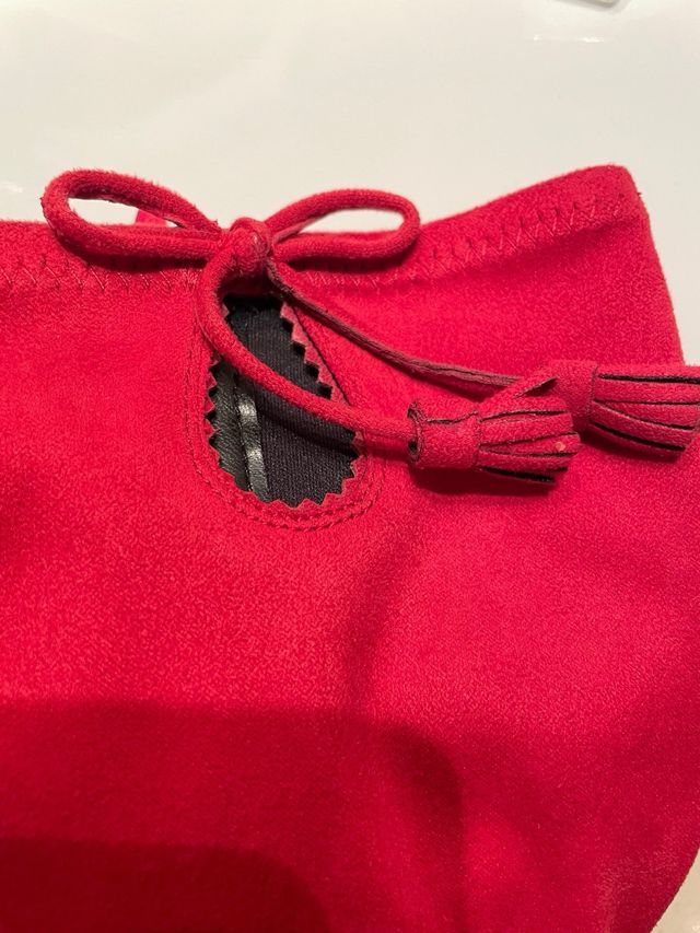 Botas rojas imitación ante T 36