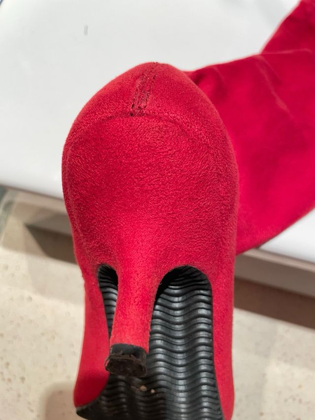 Botas rojas imitación ante T 36