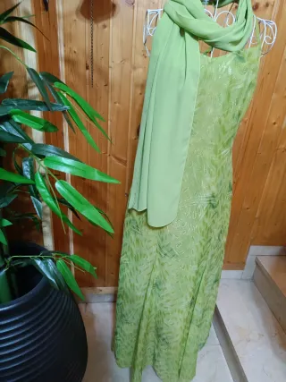 Vestido largo fiesta verde