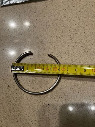 Pulsera plata abierta maciza