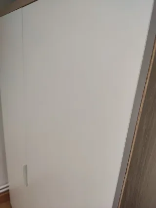 Mueble auxiliar aparador blanco y roble