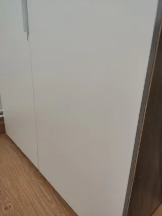 Mueble auxiliar aparador blanco y roble