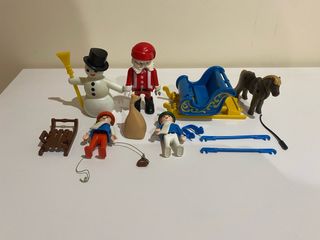 Playmobil Papá Noel, Muñeco Nieve y Trineo