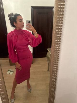 Vestido rosa elegante