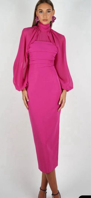 Vestido rosa elegante