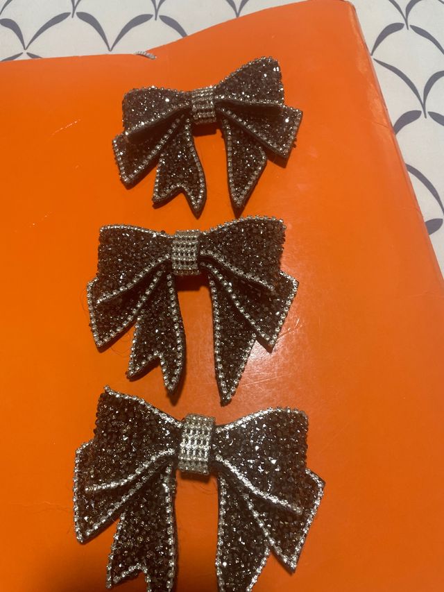 3 Adornos de Lazo Brillantes