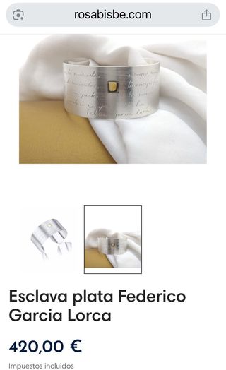 Brazalete Rosa Bisbe , Garcia Lorca  plata y oro