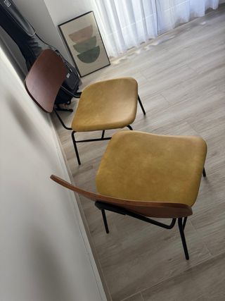 2 Sillas Vintage-Modernas Madera y Metal