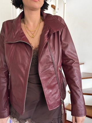 Giacca vera pelle Conbipel bordeaux