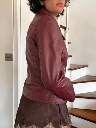 Giacca vera pelle Conbipel bordeaux