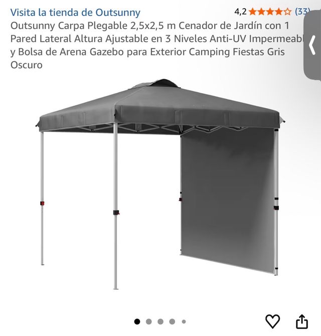 Carpa Plegable 2,5x2,5m con 1 Pared