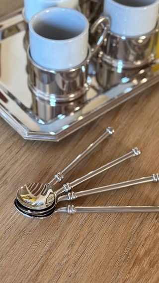 Conjunto de café con baño de plata