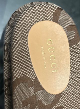 Chanclas Gucci Beige y Marrón