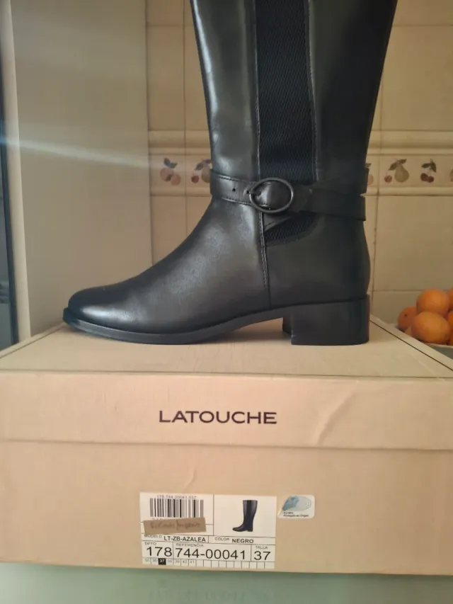 Botas piel Latouche negras nuevas en caja