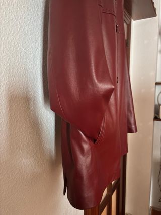 Abrigo Piel Ovina Mujer Talla 52 Rojo