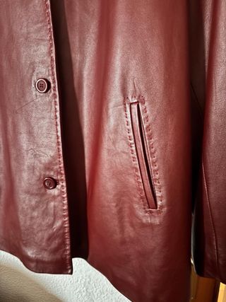 Abrigo Piel Ovina Mujer Talla 52 Rojo