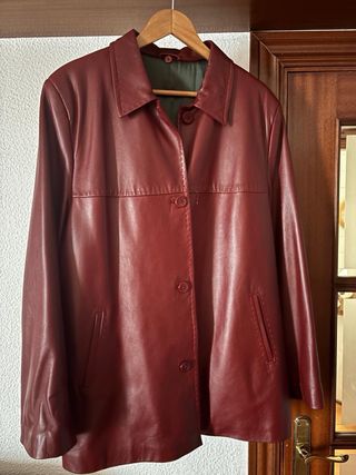 Abrigo Piel Ovina Mujer Talla 52 Rojo