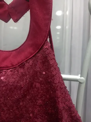 Vestido fiesta burdeos lentejuelas mini