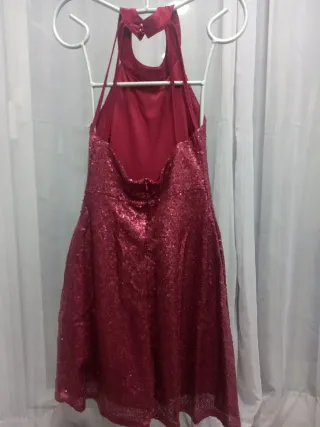 Vestido fiesta burdeos lentejuelas mini