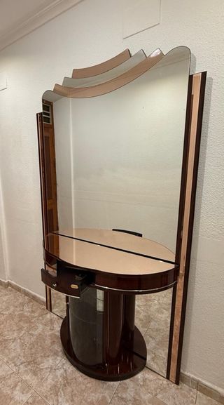 Recibidor madera y cristal