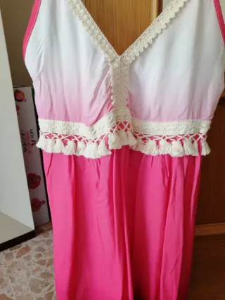 Vestido rosa y blanco degradado