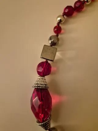 Collana pietre rosse e argento