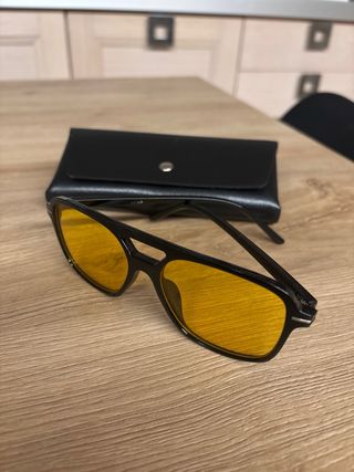Occhiali da sole uomo neri con lenti gialle