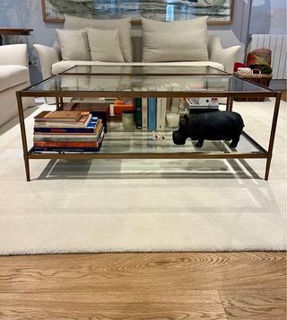 2 Tavolini in acciaio e cristallo