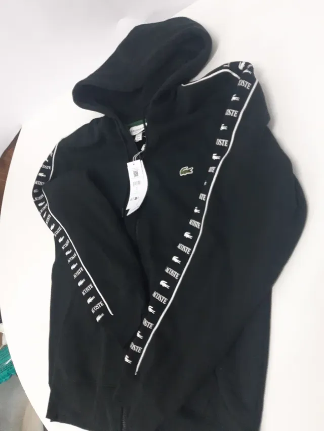 Sudadera Lacoste Negra con Capucha Talla M