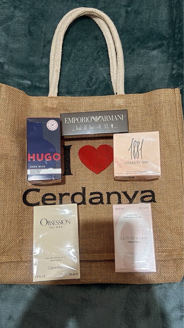 PAQ DE DE PERFUMES 5 UU INIDADES DE MARCAS.