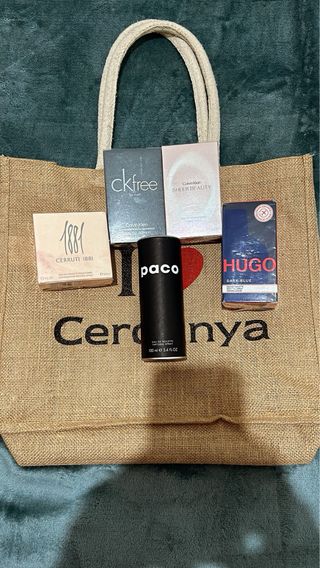 PAQ DE DE PERFUMES 5 UU INIDADES DE MARCAS.