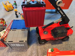 Playmobil Puerto Carga Grúa Barco