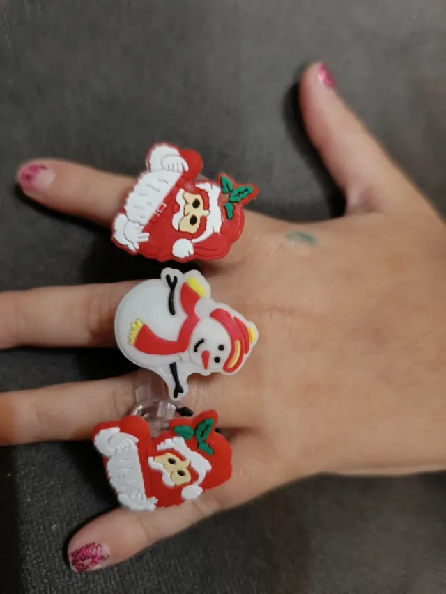 Anelli Natale Babbo Natale Pupazzo Neve