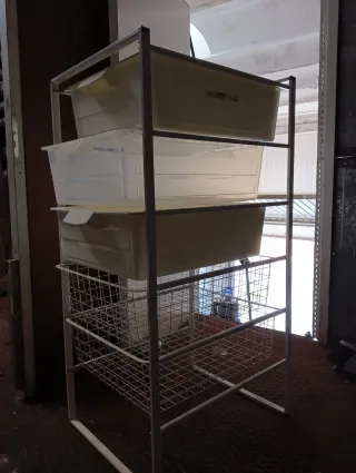 Carrito Organizador con Cestas y Cajones